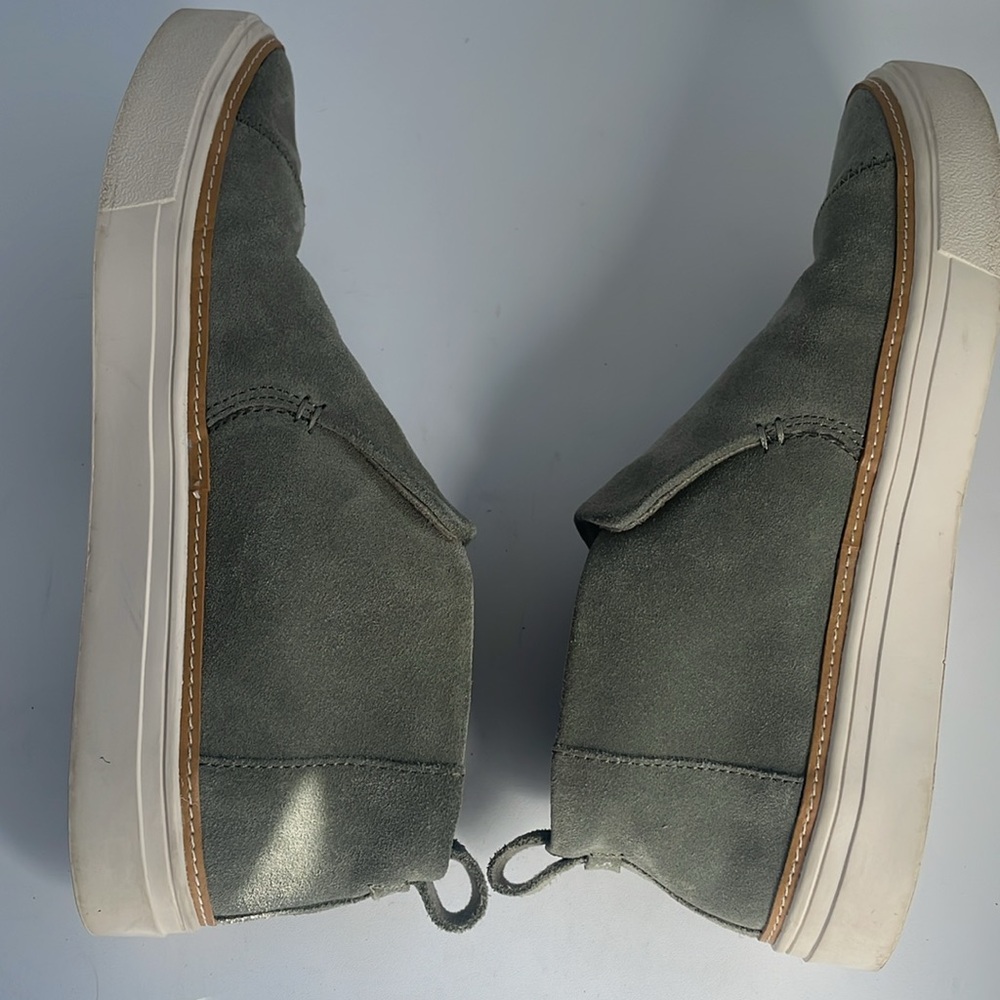 Toms Paxton Women’s Suede Slip-On Sneakers Green Gray Ankle Booties Size 8 M - Picture 11 of 14